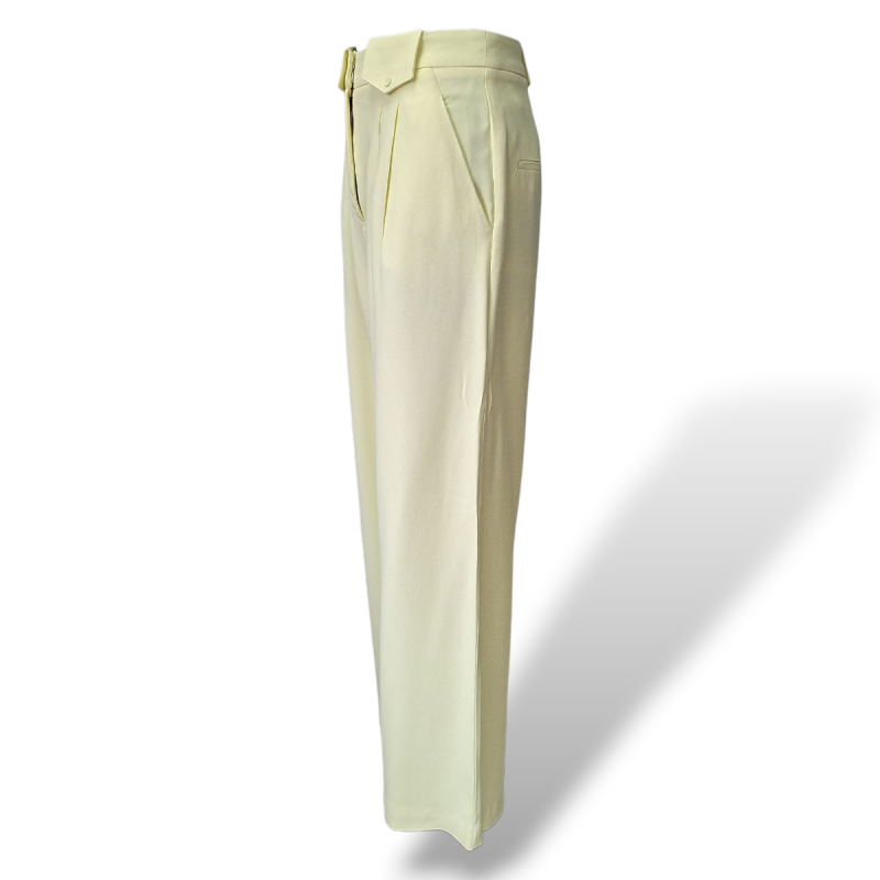 Calça Cris Barros Alfaiataria Amarela Clara-36 Calça Cris Barros Alfaiataria Amarela Clara-36