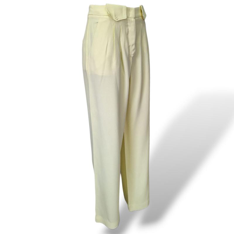Calça Cris Barros Alfaiataria Amarela Clara-36 Calça Cris Barros Alfaiataria Amarela Clara-36