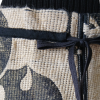 Saia De Goeye Estampada Off White e Preta-36