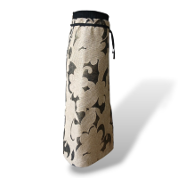 Saia De Goeye Estampada Off White e Preta-36