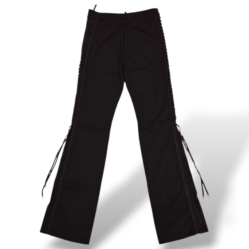 Calça Christian Dior Preta com Detalhe na Lateral - 38