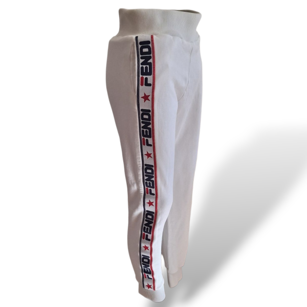 Calça Fendi de Moletom Branca com Detalhe Lateral - 40