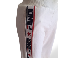 Calça Fendi de Moletom Branca com Detalhe Lateral - 40