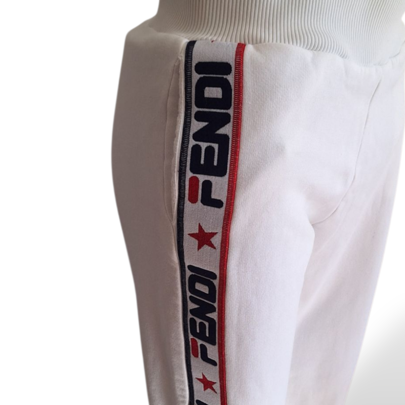Calça Fendi de Moletom Branca com Detalhe Lateral - 40 Calça Fendi de Moletom Branca com Detalhe Lateral - 40