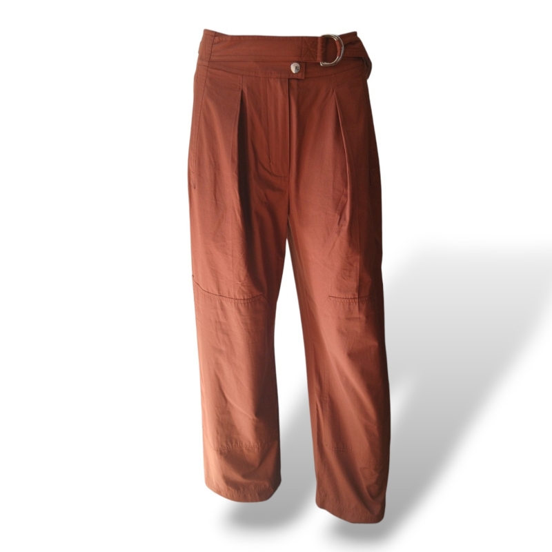 Calça Hermès Tecido Marrom - 36