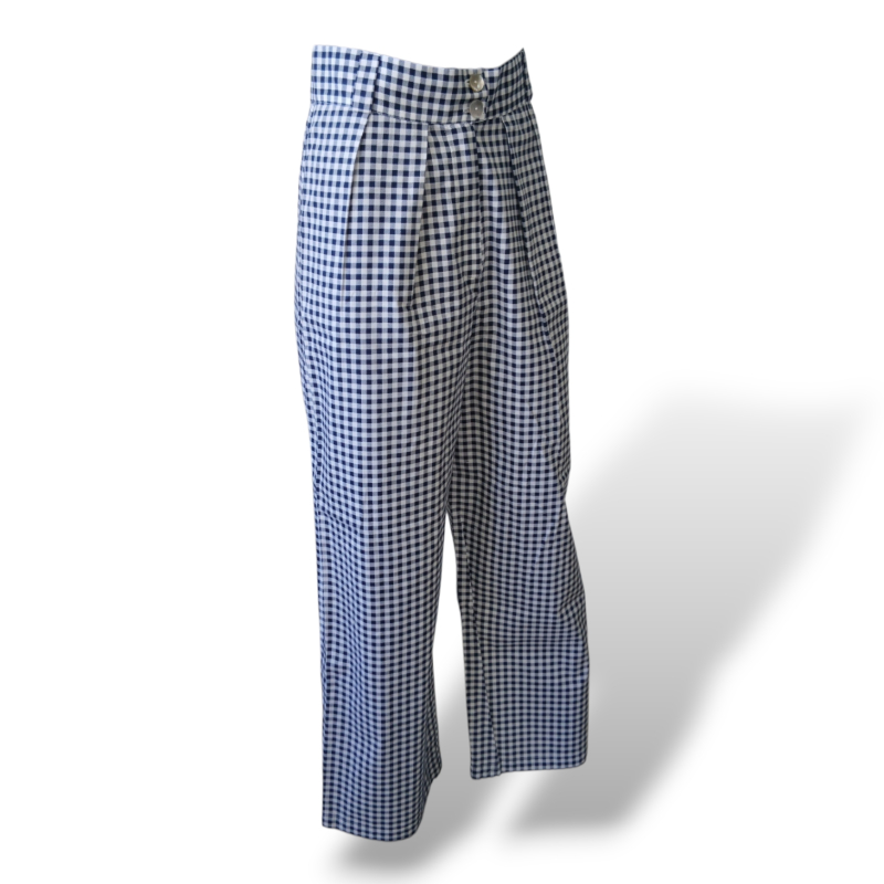 Calça Maria De La Orden Xadrez Azul - P 