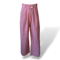 Calça Maria De La Orden Xadrez Vermelha - M Calça Maria De La Orden Xadrez Vermelha - M