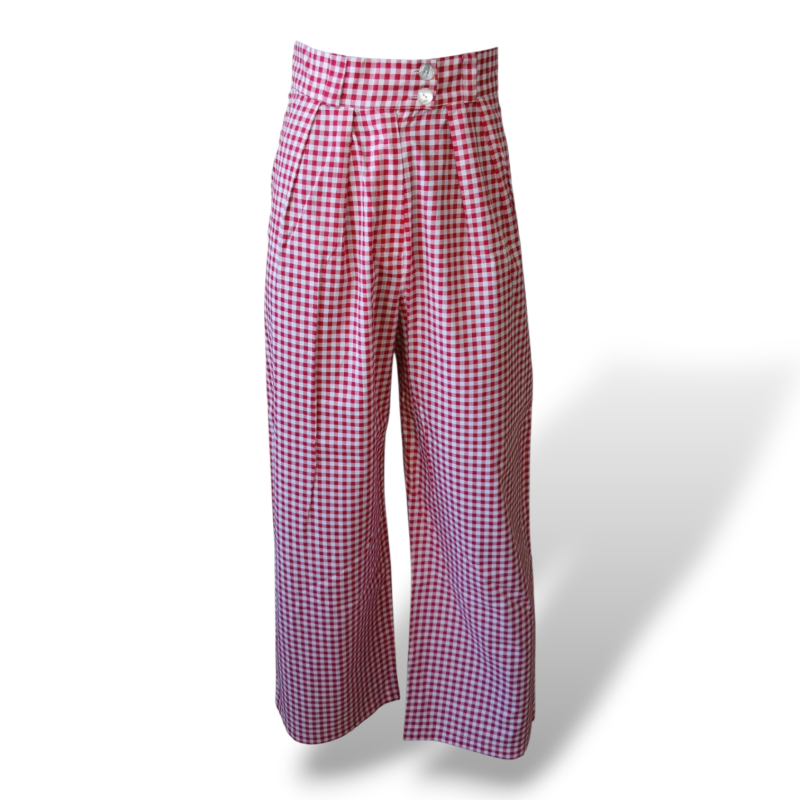 Calça Maria De La Orden Xadrez Vermelha - M 