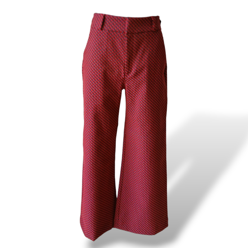 Calça Mixed Pantalona Jacquard Vermelho-36