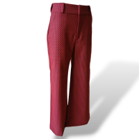 Calça Mixed Pantalona Jacquard Vermelho-36