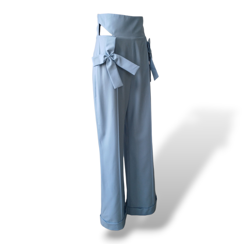 Calça Paula Raia Tecido Azul - 38 