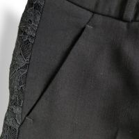 Calça Emílio Pucci Preta Bordada na Lateral-38