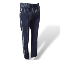 Calça Valentino Marinho com Pesponto Branco-38 Calça Valentino Marinho com Pesponto Branco-38