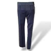 Calça Valentino Marinho com Pesponto Branco-38 Calça Valentino Marinho com Pesponto Branco-38