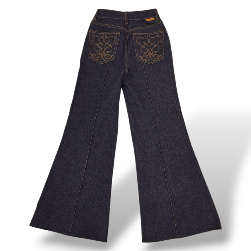 Calça Jeans Zimmermann com Detalhe Veludo - 38 Calça Jeans Zimmermann com Detalhe Veludo - 38