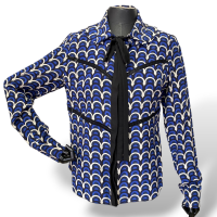 Camisa BoBô Estampada Azul-M Camisa BoBô Estampada Azul-M