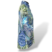 Camisa BoBô Estampada Azul e Verde-M Camisa BoBô Estampada Azul e Verde-M