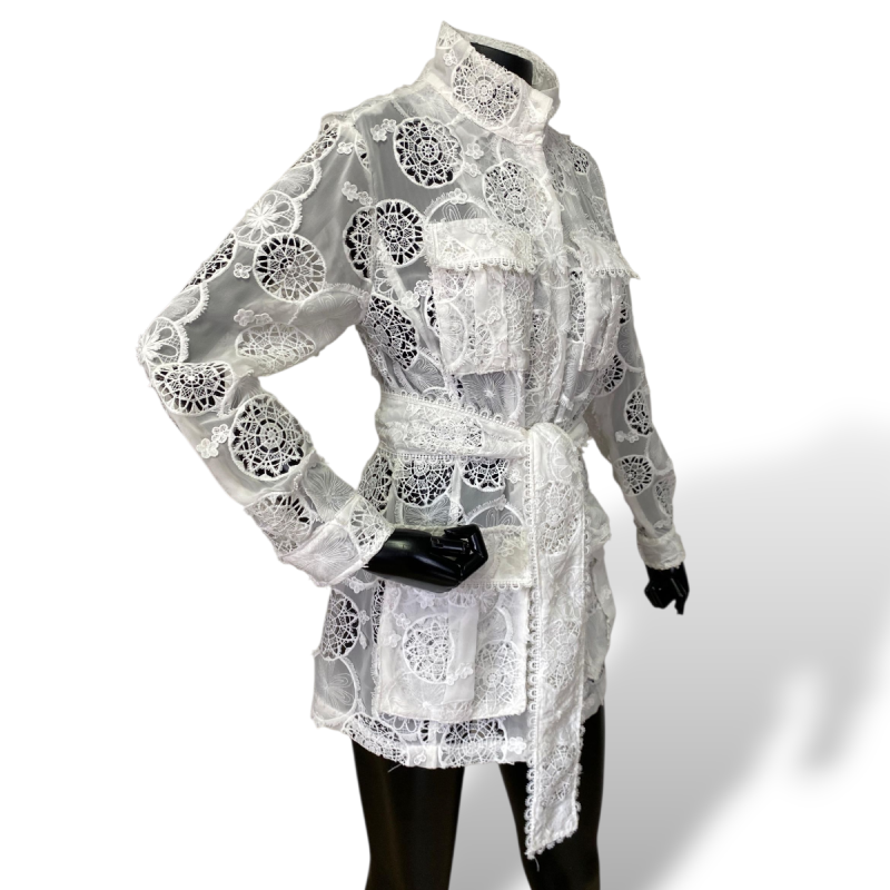 Camisa Compagnia Italiana Rendada Branca-M Camisa Compagnia Italiana Rendada Branca-M