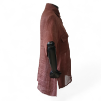 Camisa Cris Barros de Linho Marrom - 36