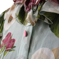 Camisa Cropped Dolce & Gabbana Azul Florida - 38 Camisa Cropped Dolce & Gabbana Azul Florida - 38