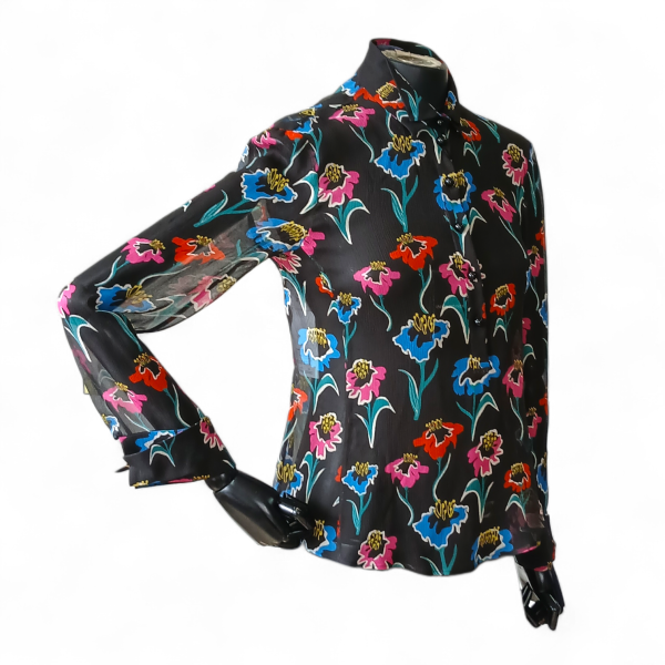 Camisa Emporio Armani de Crepe de Seda Estampada-38