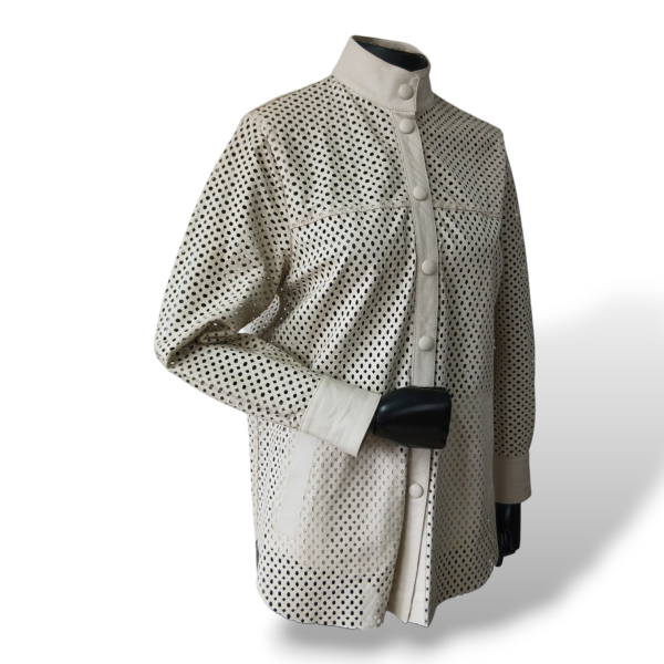 Camisa Lica Melzer em Couro Off White - 34