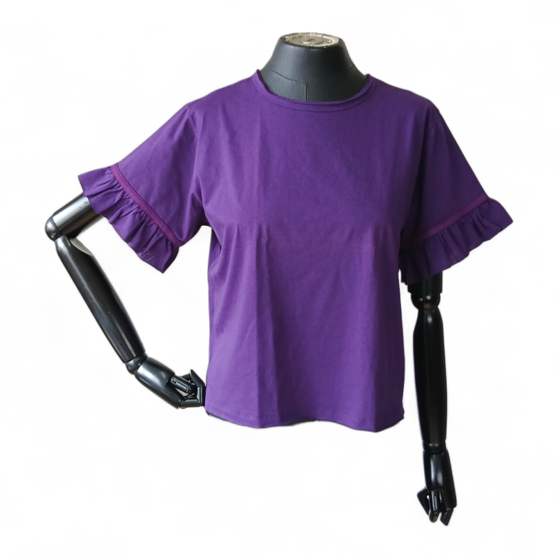 Camiseta NK Store Roxa Babados Manga-M