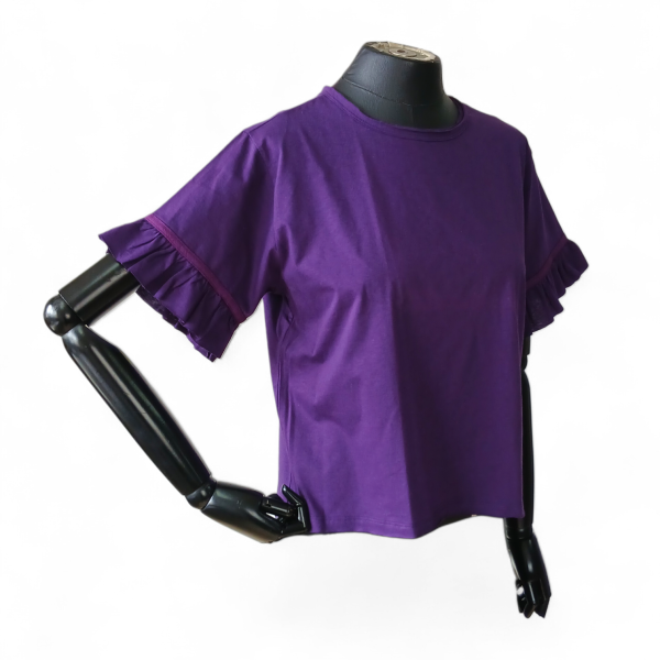 Camiseta NK Store Roxa Babados Manga-M