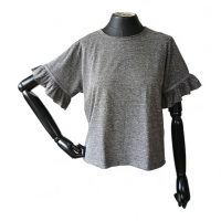 Camiseta NK Store Cinza Babados Manga-M