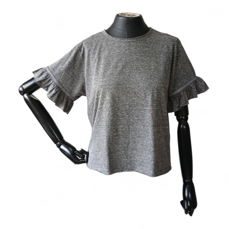 Camiseta NK Store Cinza Babados Manga-M