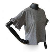 Camiseta NK Store Cinza Babados Manga-M