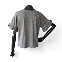 Camiseta NK Store Cinza Babados Manga-M