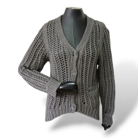 Cardigan Talie Nk Tricot Cinza - P Cardigan Talie Nk Tricot Cinza - P