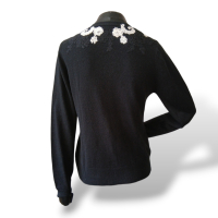 Cardigan Sandro Barros Bordado Preto - 38 Cardigan Sandro Barros Bordado Preto - 38