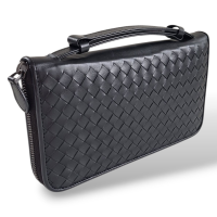 Carteira de Viagem Bottega Veneta Intrecciato Preta