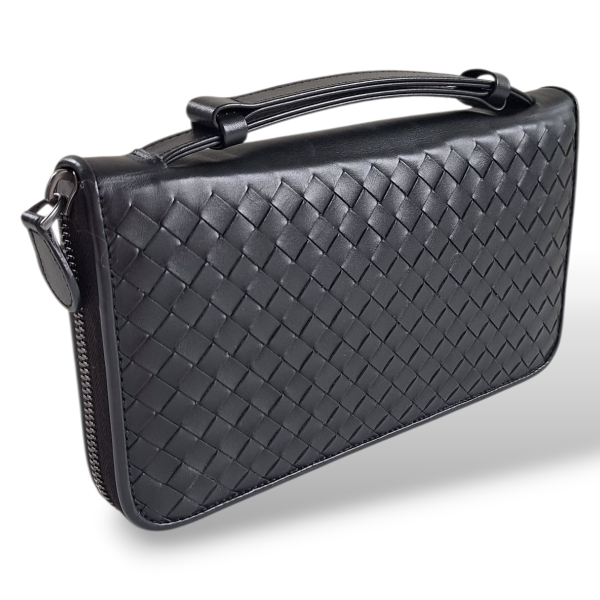 Carteira de Viagem Bottega Veneta Intrecciato Preta