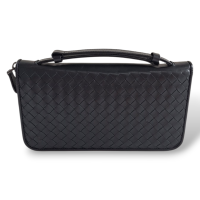 Carteira de Viagem Bottega Veneta Intrecciato Preta