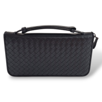 Carteira de Viagem Bottega Veneta Intrecciato Preta