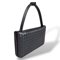 Carteira de Viagem Bottega Veneta Intrecciato Preta