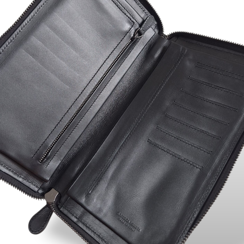 Carteira de Viagem Bottega Veneta Intrecciato Preta