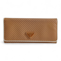 Carteira Prada Caramelo com Debrum Branco