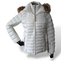 Casaco Bogner Branco com Gola de Pelo-P