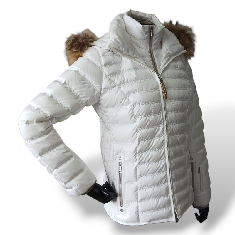 Casaco Bogner Branco com Gola de Pelo-P