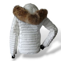 Casaco Bogner Branco com Gola de Pelo-P