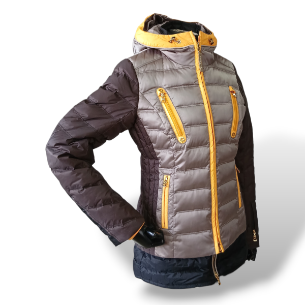 Casaco Bogner Marrom, Cinza e Amarelo-PP