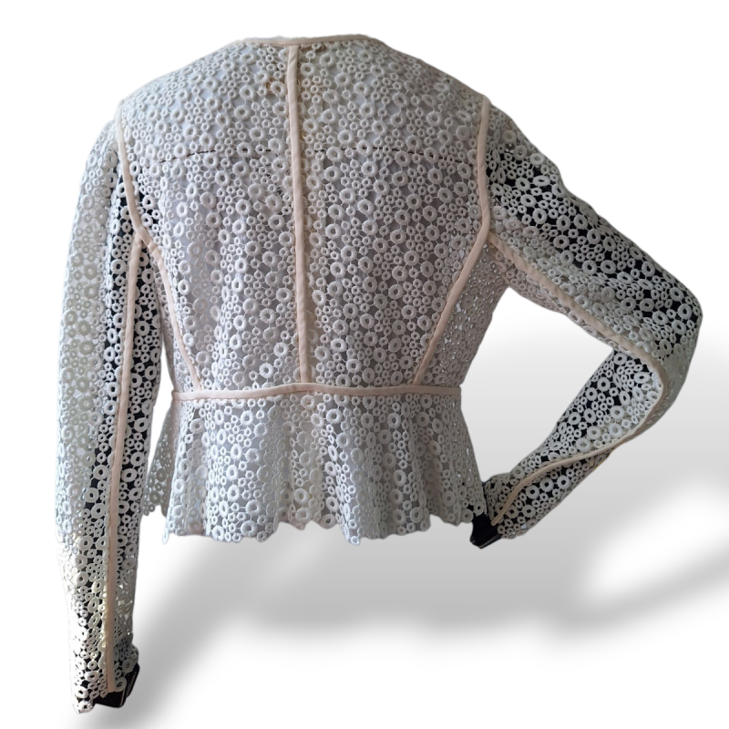 Casaquinho Chloé de Renda Off White-36