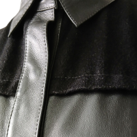 Camisa Cris Barros Couro Preto - 36 Camisa Cris Barros Couro Preto - 36