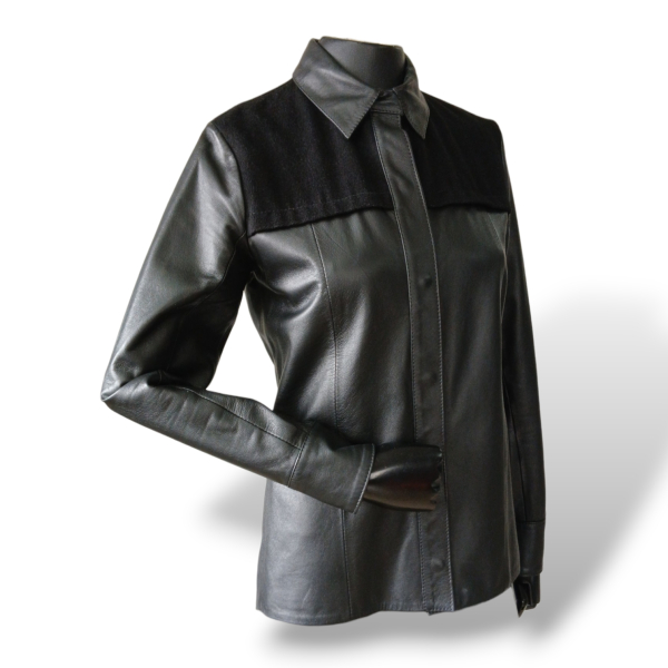 Camisa Cris Barros Couro Preto - 36