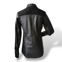 Camisa Cris Barros Couro Preto - 36 Camisa Cris Barros Couro Preto - 36