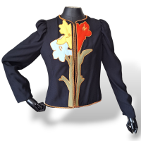 Casaco Cris Barros Crepe Bordado Preto-36